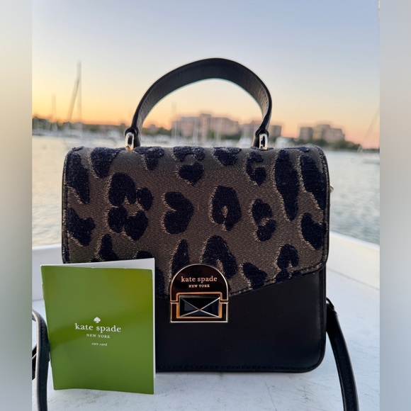 Kate Spade Neve Ocelot mini top handle crossbody - Picture 1 of 8